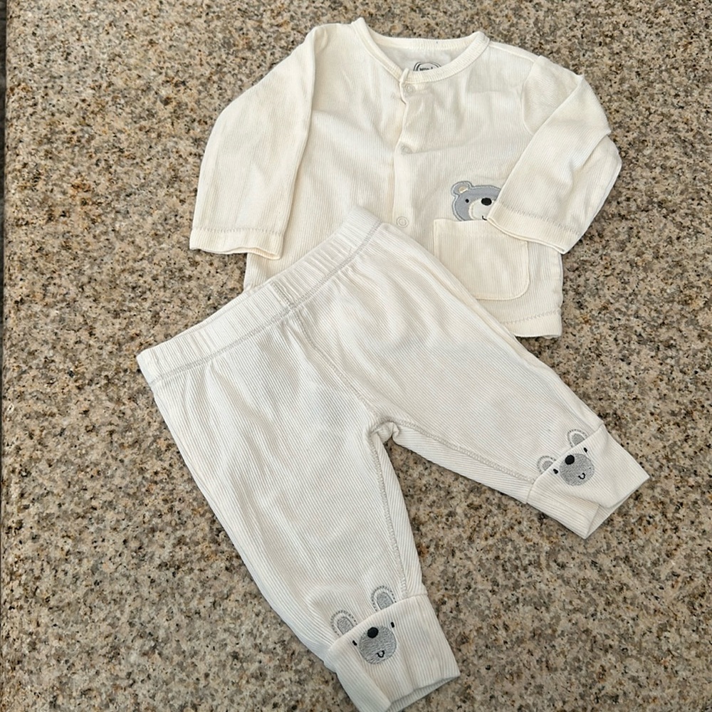 Wondernation unisex set 0-3 months